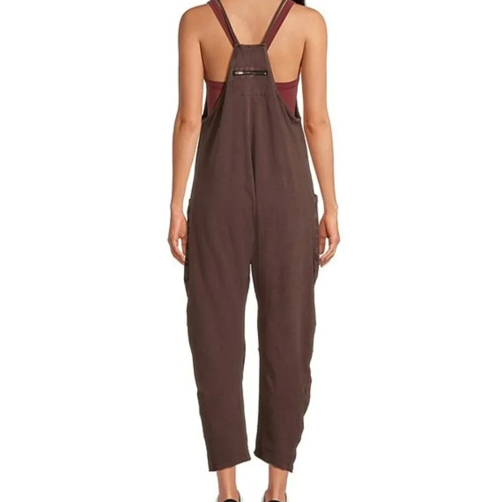 FP Movement Scoop Ankle Length Patch Pocket Hot Shot Onesie Color Dark Espresso - Picture 2 of 3